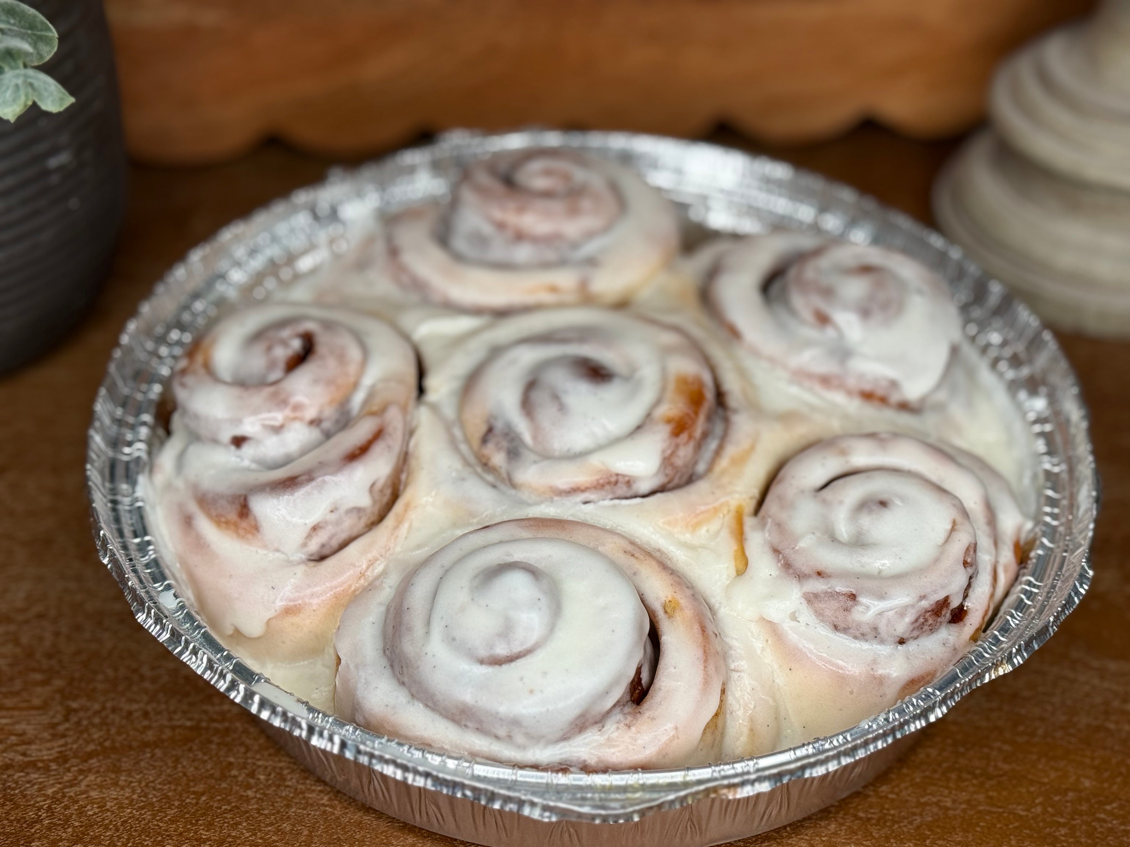 Bake at Home Cinnamon Rolls with Vanilla glaze- (6 Pack)